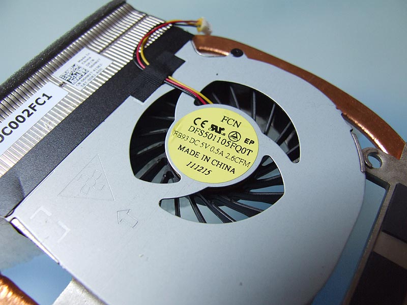 DELL Vostro 3560 notebook ventilátor chladič (CPU fan, heatsink)